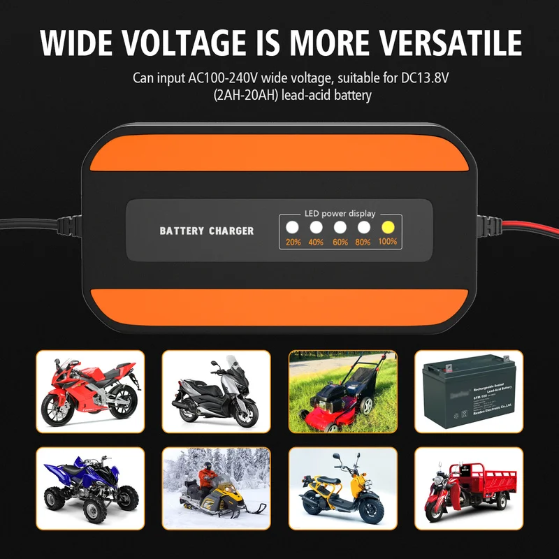 Wide Voltage Custom Motorcycle Battery Charger 12V Digital Display Pulse Repair Lead-acid Battery Charger
Wide Voltage Custom Motorcycle Battery Charger 12V Digital Display Pulse Repair Lead-acid Battery Charger