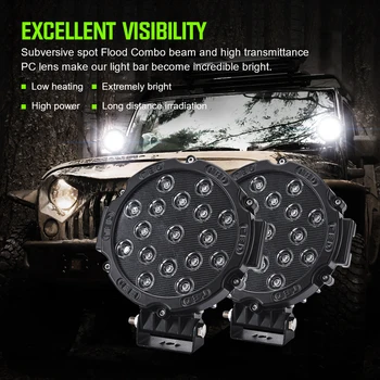 Novsight Led Light Bar 2PCS 5100LM Black Round Spot Light Pod Off Road Fog Driving Roof Bar Bumper for JeepSUV Truck Hunters
Novsight Led Light Bar 2PCS 5100LM Black Round Spot Light Pod Off Road Fog Driving Roof Bar Bumper for JeepSUV Truck Hunters