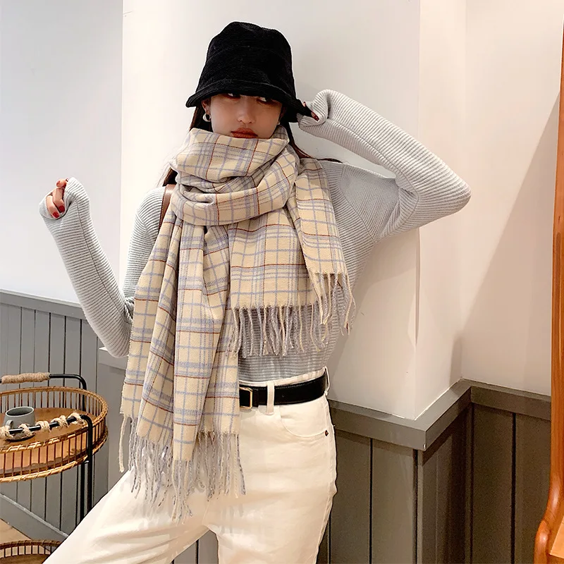 2020 Autumn Winter Female Knitted Wool Plaid Scarf Women Scarves Wide Lattices Long Shawl Wrap Blanket Warm Scarfs Tassel
2020 Autumn Winter Female Knitted Wool Plaid Scarf Women Scarves Wide Lattices Long Shawl Wrap Blanket Warm Scarfs Tassel