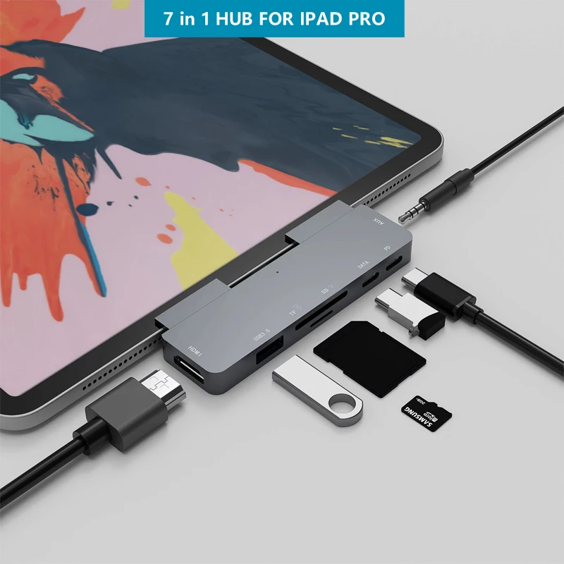 USB C Hub Type C Adapter 4K HDMI USB-C PD TF SD USB 3.0 3.5mm Jack Port AUX USB Type C Dock for iPad Pro 2018 Macbook Pro/Air
USB C Hub Type C Adapter 4K HDMI USB-C PD TF SD USB 3.0 3.5mm Jack Port AUX USB Type C Dock for iPad Pro 2018 Macbook Pro/Air