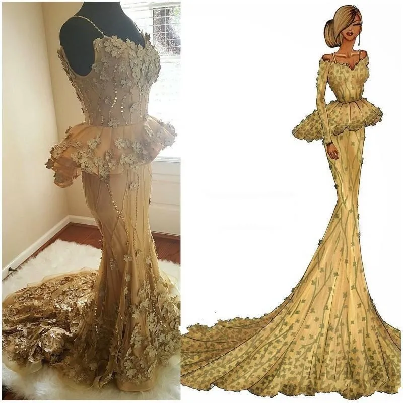 Pretty Gold 3D Flower Mermaid Evening Gowns Real Image Beaded Long Prom Gowns African Formal Dresses Vestidos
Pretty Gold 3D Flower Mermaid Evening Gowns Real Image Beaded Long Prom Gowns African Formal Dresses Vestidos