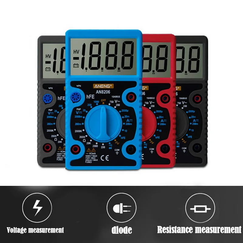 Junejour Digital Multimeter Tester LCD Display Volt Meter Electrician High Precision Big Screen Portable Voltage Tester
Junejour Digital Multimeter Tester LCD Display Volt Meter Electrician High Precision Big Screen Portable Voltage Tester
