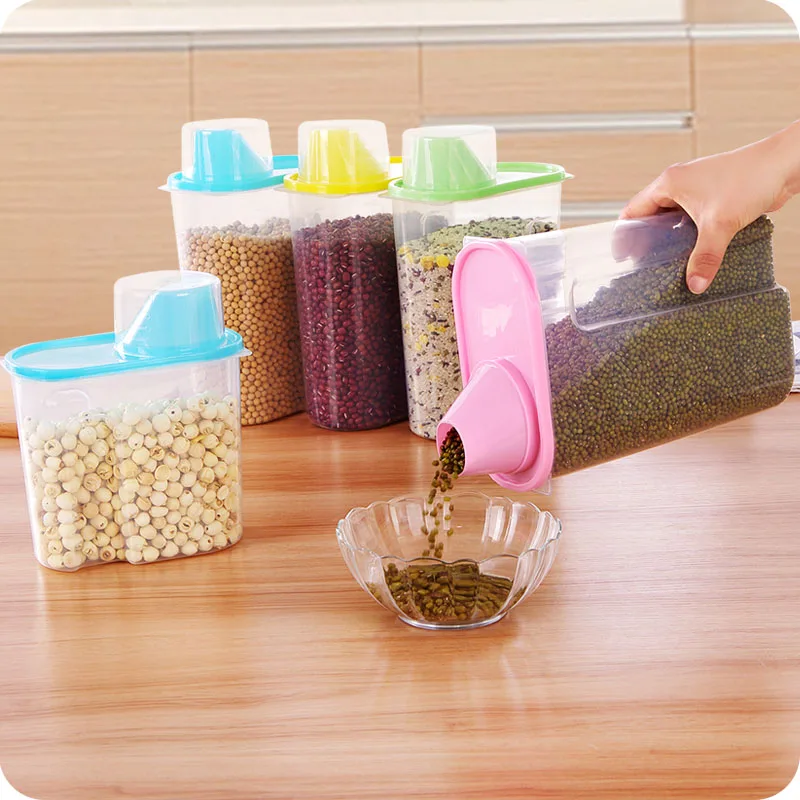 New dual grid transparent Seal Plastic Storage Box organizer Crisper Grains Tank cans container with lid kitchen accessories
New dual grid transparent Seal Plastic Storage Box organizer Crisper Grains Tank cans container with lid kitchen accessories