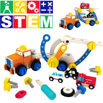 Toy Car for Boy 2 Years Old Toddler- 55 Pcs STEM Toy Wooden Building Set with Screwdriver and Wrench- Rescue Trailer & motor
Toy Car for Boy 2 Years Old Toddler- 55 Pcs STEM Toy Wooden Building Set with Screwdriver and Wrench- Rescue Trailer & motor