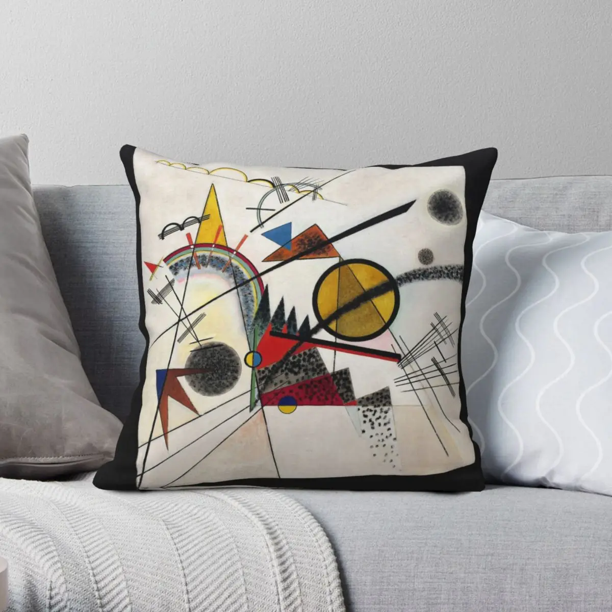 

Kandinsky In The Black Square Pillowcase Polyester Linen Velvet Printed Zip Decor Throw Pillow Case Car Cushion Cover