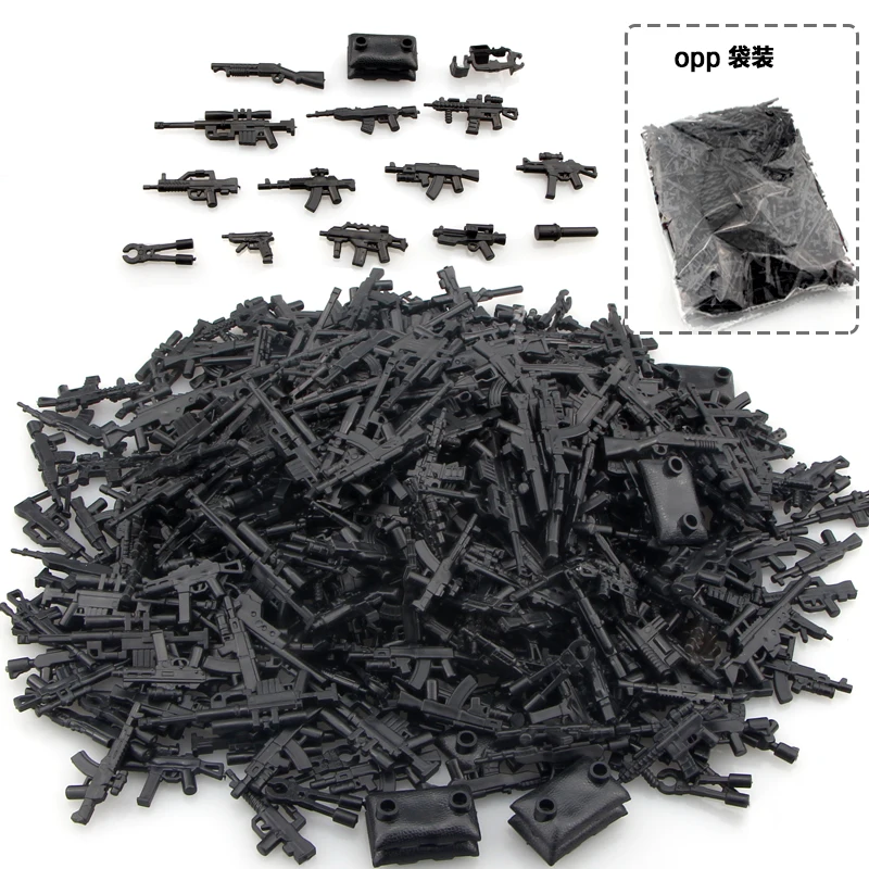 200g Gun Weapons Pack Figures WW2 Arms for Soldiers Swat Military Guns World War 2 Building Blocks Bricks Gift Toys for Children
