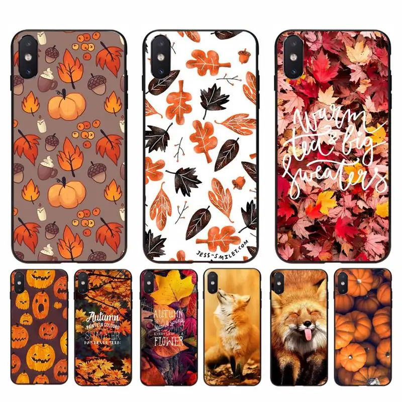 Чехол Babaite для iphone 11 12 Pro Max X XS MAX 6 6s 7 8 plus 5 5S 5SE XR SE2020 с осенними листьями лисой тыквой