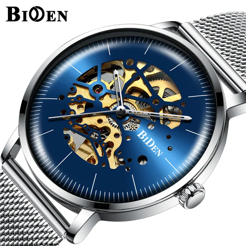 BIDEN Top Brand Luxury Retro Mesh Band Men Watch Sport Waterproof Automatic Mechanical Skeleton Watches Cool Skeleton Clock
BIDEN Top Brand Luxury Retro Mesh Band Men Watch Sport Waterproof Automatic Mechanical Skeleton Watches Cool Skeleton Clock