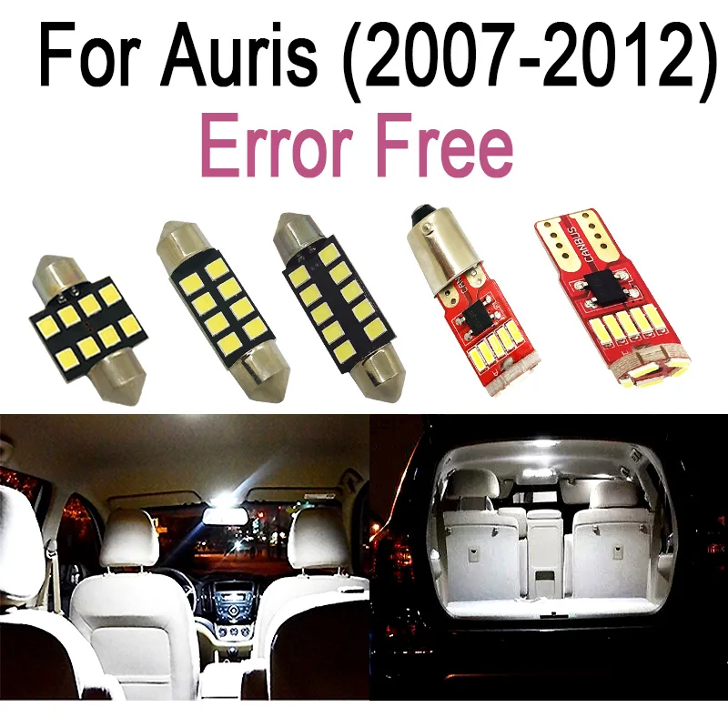 LED license plate Lamp + LED Side lights + LED Interior dome mirror bulb Kit For Toyota for Corolla for Auris (07-12)
LED license plate Lamp + LED Side lights + LED Interior dome mirror bulb Kit For Toyota for Corolla for Auris (07-12)