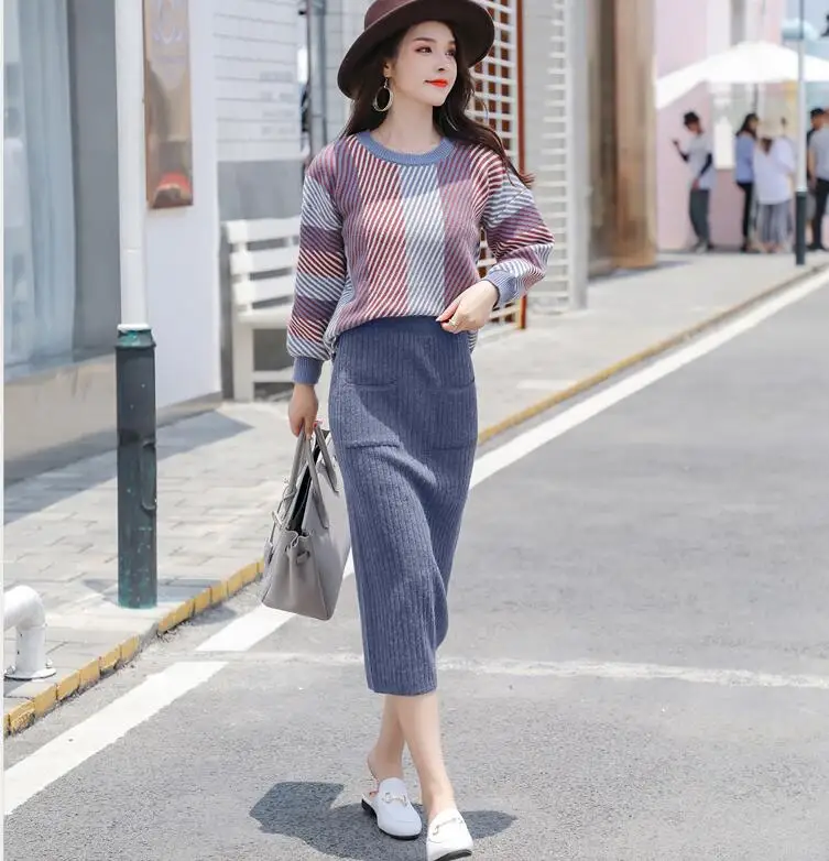 High Quality Loose Striped Loose Sweater and Pencil Skirt Set 2019 Winter New Thick Pullovers Tops and Pocket Skirts 2 Piece Set
High Quality Loose Striped Loose Sweater and Pencil Skirt Set 2019 Winter New Thick Pullovers Tops and Pocket Skirts 2 Piece Set