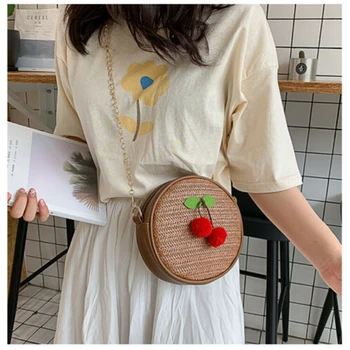 Boho Women Summer Beach Tote Bag Ladies Casual Holiday Wicker Straw Rattan Bags red cherry fur ball straw handbag
Boho Women Summer Beach Tote Bag Ladies Casual Holiday Wicker Straw Rattan Bags red cherry fur ball straw handbag