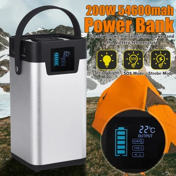 200W Portable Power Bank 54600mAh Solar Generator Energy Storage Mobile Power Supply 110/220V Outdoor UPS Battery Charge Storage
200W Portable Power Bank 54600mAh Solar Generator Energy Storage Mobile Power Supply 110/220V Outdoor UPS Battery Charge Storage