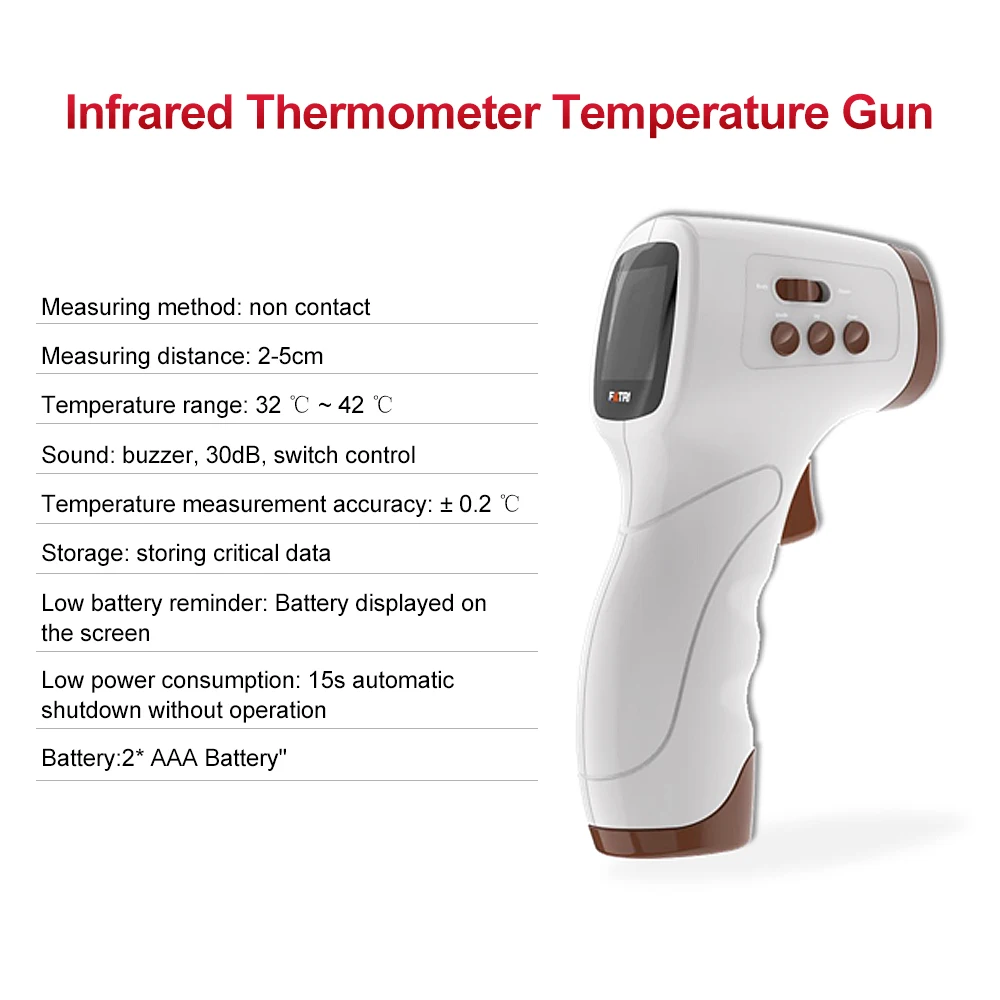 Infrared Forehead Body Thermometer Gun Baby Adult Digital Thermometer Non-contact Body Temperature Measurement
Infrared Forehead Body Thermometer Gun Baby Adult Digital Thermometer Non-contact Body Temperature Measurement