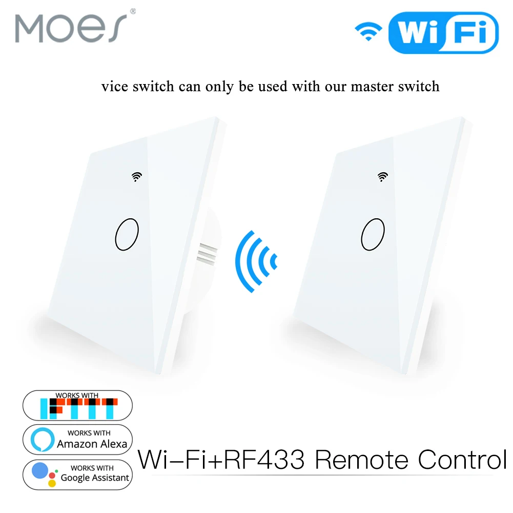 WiFi 2 Way Wall Touch Sensor Smart Switch RF433 Transmitter Wall Panel Wireless Remote Control Work with Alexa,Google Home
WiFi 2 Way Wall Touch Sensor Smart Switch RF433 Transmitter Wall Panel Wireless Remote Control Work with Alexa,Google Home