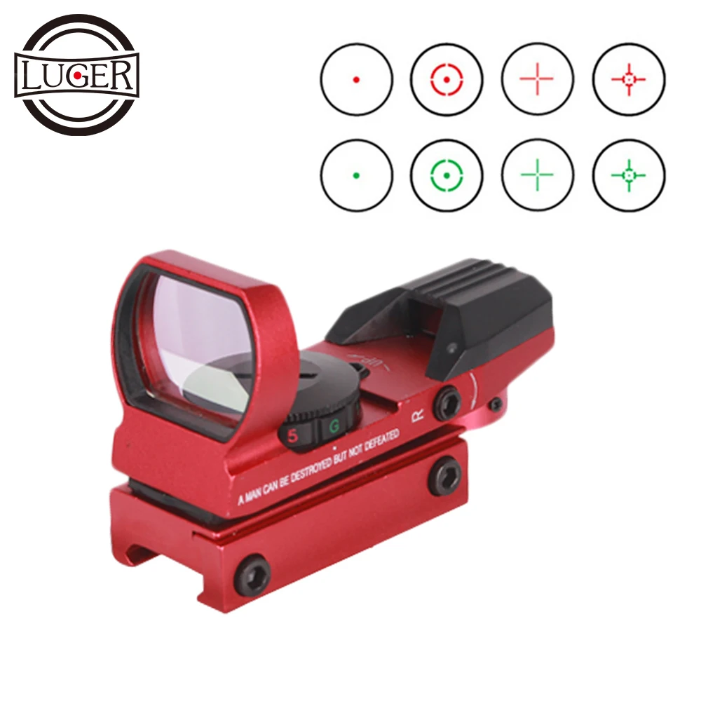 LUGER 20mm Rail Riflescope Holographic Red Dot Sight Hunting Optics Scope Reflex 4 Reticle Collimator Sight Tactical Scope
LUGER 20mm Rail Riflescope Holographic Red Dot Sight Hunting Optics Scope Reflex 4 Reticle Collimator Sight Tactical Scope
