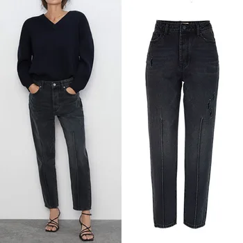 Cotton women jeans black Pleated 2020 spring clothing Pencil Pants fashion youth style high waist jeans skinny pocket distressed
Cotton women jeans black Pleated 2020 spring clothing Pencil Pants fashion youth style high waist jeans skinny pocket distressed