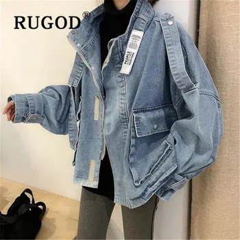 RUGOD Spring New Style Kpop Clothes Turtleneck Zipper Velcro Demin Jacket Plus Size Women Streetwear Fashion 2019
RUGOD Spring New Style Kpop Clothes Turtleneck Zipper Velcro Demin Jacket Plus Size Women Streetwear Fashion 2019