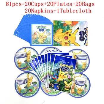 81pcs/51pcs Cartoon pika Birthday Party Decorations Disposable Tableware Sets Cup Plate Kids Birthday Event Party Baby Shower
81pcs/51pcs Cartoon pika Birthday Party Decorations Disposable Tableware Sets Cup Plate Kids Birthday Event Party Baby Shower
