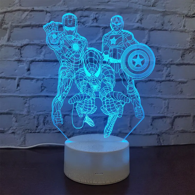 The Avengers Marvel Comics Iron Man Spiderman Captain America 3d LED Night Light Remote Control Table Lamp Home Decoration Gift
The Avengers Marvel Comics Iron Man Spiderman Captain America 3d LED Night Light Remote Control Table Lamp Home Decoration Gift