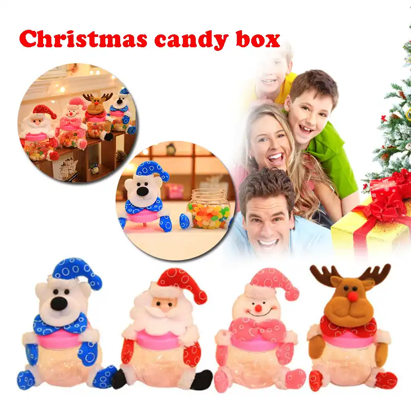 christmas candy box snowman bear style party candy storage case