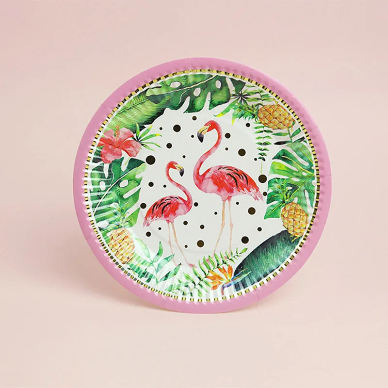 Фото Одноразовая тарелка с фламинго для вечевечерние украшения дня рождения детские