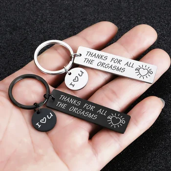 Engraved Keychain Thank for All The Orgasms I Love You Funny Custom Keyring Stainless Steel Jewelry Gifts for Boyfriend Husband
Engraved Keychain Thank for All The Orgasms I Love You Funny Custom Keyring Stainless Steel Jewelry Gifts for Boyfriend Husband