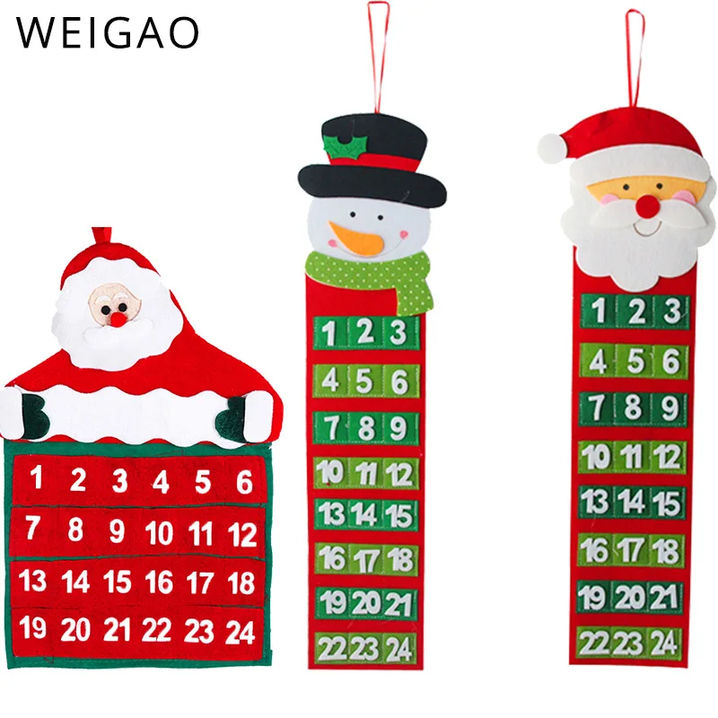 Countdown to Christmas Calendar Christmas Tree Hanging Ornament Santa Advent Calendar Decor for Christmas Home Decorations natal
Countdown to Christmas Calendar Christmas Tree Hanging Ornament Santa Advent Calendar Decor for Christmas Home Decorations natal