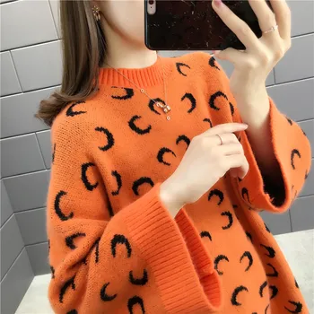 9354 new loose crescent Pullover women's knitting sweater 44 -- 1 / F, 10 rows, 2 shelves
9354 new loose crescent Pullover women's knitting sweater 44 -- 1 / F, 10 rows, 2 shelves
