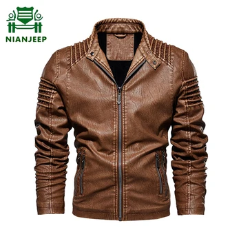 Winter Fleece Leather Jacket Men Multi-pocket Motorcycle Windbreaker Mens PU Jackets Outwear Biker Faux Leather Jacket Male
Winter Fleece Leather Jacket Men Multi-pocket Motorcycle Windbreaker Mens PU Jackets Outwear Biker Faux Leather Jacket Male
