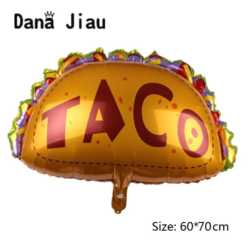 danajiau Mexico TACO food foil balloon Happy birthday party decoration wedding ball Restaurant bread store The opening ceremony | Дом и сад