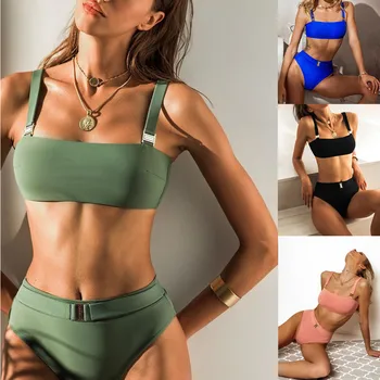 2020 swimsuit women's solid color nylon fabric high waist sexy bikini swimsuit 0128
2020 swimsuit women's solid color nylon fabric high waist sexy bikini swimsuit 0128