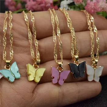 Acrylic Butterfly Necklaces for Women Birthday Gift Stainless Steel Chain Gold Choker Necklaces Pendants Femme Wedding Jewelry
Acrylic Butterfly Necklaces for Women Birthday Gift Stainless Steel Chain Gold Choker Necklaces Pendants Femme Wedding Jewelry