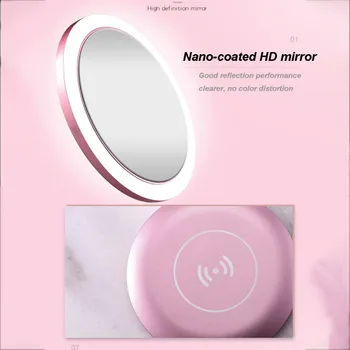 Wireless USB Charging Make up Mirror With LED Lighted Mini Circular Mirror Compact Travel Sensing Lighting Wholesale
Wireless USB Charging Make up Mirror With LED Lighted Mini Circular Mirror Compact Travel Sensing Lighting Wholesale