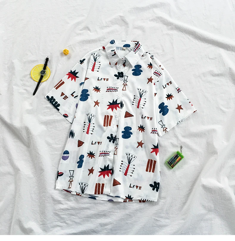 Vintage Graffiti Korean Women Shirt Blouse 2020 Summer Fashion Short Sleeve Casual Loose Womens Tops And Blouses Hawaiian Shirts
Vintage Graffiti Korean Women Shirt Blouse 2020 Summer Fashion Short Sleeve Casual Loose Womens Tops And Blouses Hawaiian Shirts