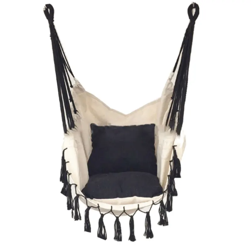 Tassel Hanging Chair, Outdoor for Adults and Children indoor Hanging Chair with Cushion Canvas Swing
Tassel Hanging Chair, Outdoor for Adults and Children indoor Hanging Chair with Cushion Canvas Swing