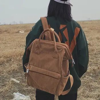 Teenagers Shcool Backpack Leisure Bag Travel Backpack Girls Corduroy Soft Fabric Rucksack Handbag Female Backpack Portable
Teenagers Shcool Backpack Leisure Bag Travel Backpack Girls Corduroy Soft Fabric Rucksack Handbag Female Backpack Portable