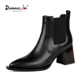 Donna-in Genuine Leather High-heeled Thick with Pointed Toe Martin Boots 2020 New Women's Spring and Autumn Short Boots
Donna-in Genuine Leather High-heeled Thick with Pointed Toe Martin Boots 2020 New Women's Spring and Autumn Short Boots
