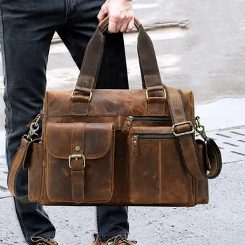 Men's Genuine Leather Briefcase Messenger Laptop Shoulder Bags Large Travel Duffle Bags
Men's Genuine Leather Briefcase Messenger Laptop Shoulder Bags Large Travel Duffle Bags