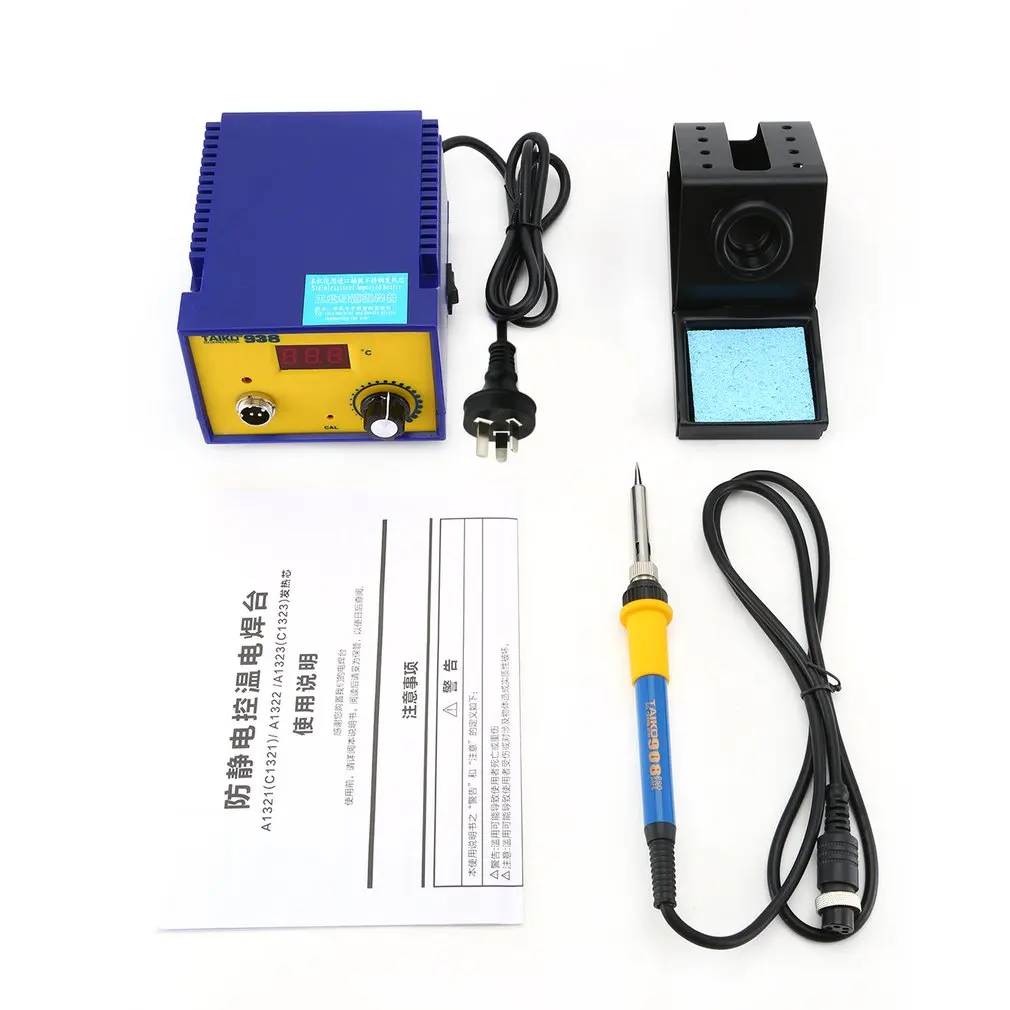 938 LED Digital Display Leadfree Soldering Station 70W Electric Soldering iron Constant Temperature Anti-static Soldering
938 LED Digital Display Leadfree Soldering Station 70W Electric Soldering iron Constant Temperature Anti-static Soldering