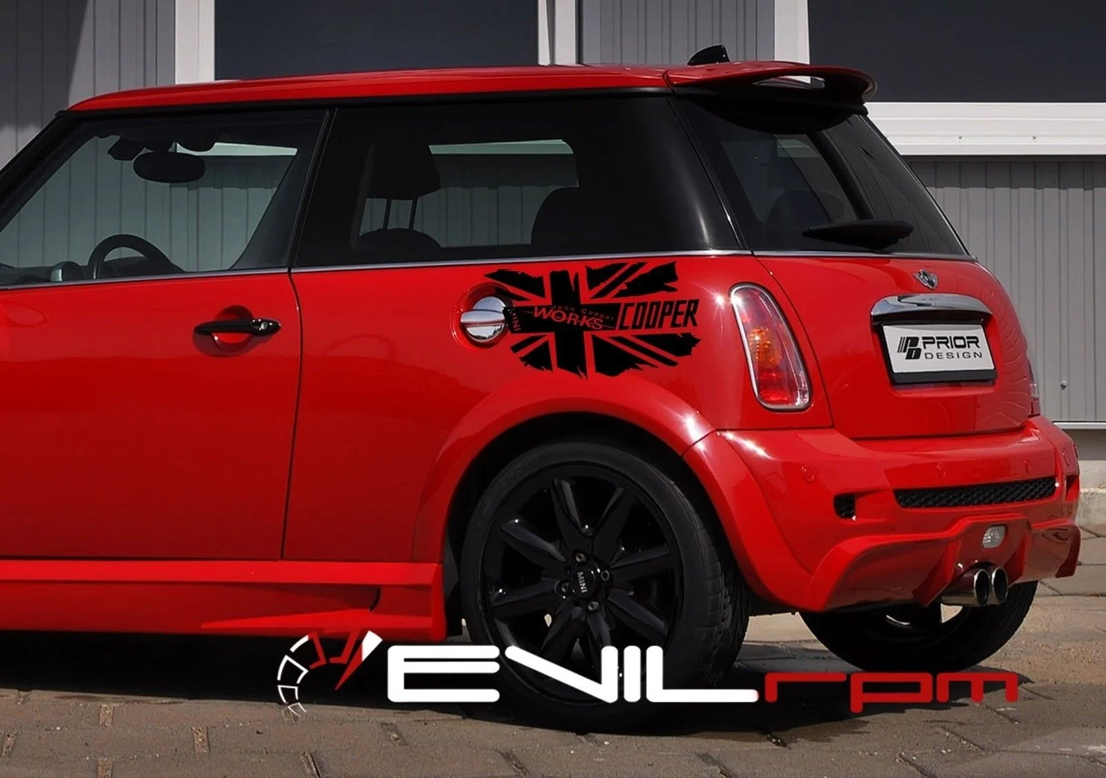 For 2Pcs/Pair Side Decal graphic vinyl sticker kit for Mini Cooper flag works custom WORKS | Автомобили и мотоциклы