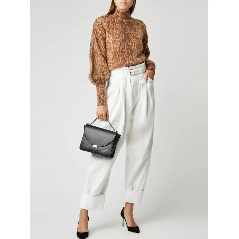 Printed Mohair-Blend Sweater 2019 winter fashion women's quality clothingespionage bell sweater Stand collar leopard sweater
Printed Mohair-Blend Sweater 2019 winter fashion women's quality clothingespionage bell sweater Stand collar leopard sweater