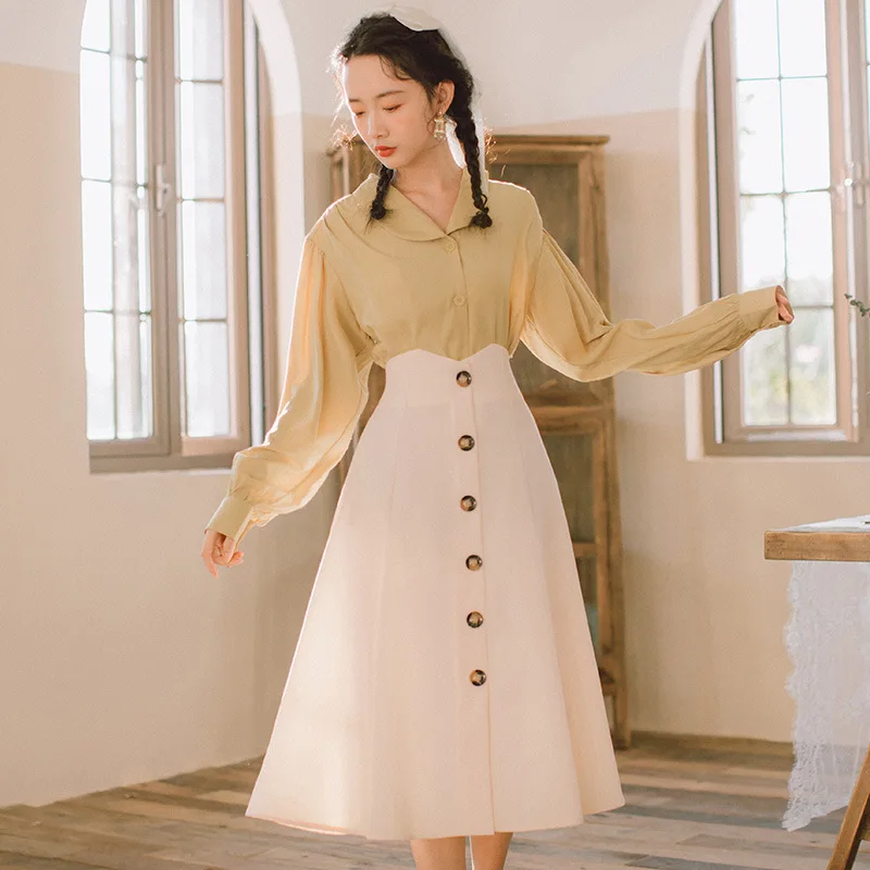 Spring Clothing 2020 Fresh Literature And Art Slimming Long-sleeved Shirt with Skirt Two Pieces Dress Outfit Casual WOMEN'S Suit
Spring Clothing 2020 Fresh Literature And Art Slimming Long-sleeved Shirt with Skirt Two Pieces Dress Outfit Casual WOMEN'S Suit