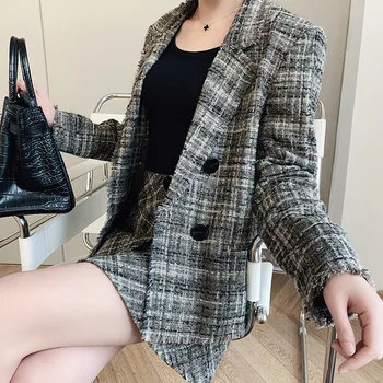 New Spring and Summer 2020 Women's Textile Suit Jacket + Skirt 
New Spring and Summer 2020 Women's Textile Suit Jacket + Skirt
