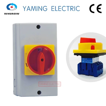 YMD11-25 Isolator Switch ON-OFF 2 Positions Cam Changeover Switches With Box Screws Padlock 25A 3P Silver Contact 6 Terminals
YMD11-25 Isolator Switch ON-OFF 2 Positions Cam Changeover Switches With Box Screws Padlock 25A 3P Silver Contact 6 Terminals
