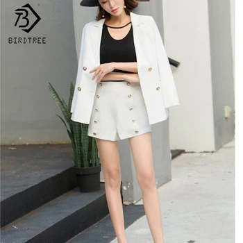 2020 Summer Womens Simple Style Two Piece Sets OL Solid Jacket+Shorts Full Sleeve Double-breasted Loose Suits Hot Sale S05101K
2020 Summer Womens Simple Style Two Piece Sets OL Solid Jacket+Shorts Full Sleeve Double-breasted Loose Suits Hot Sale S05101K