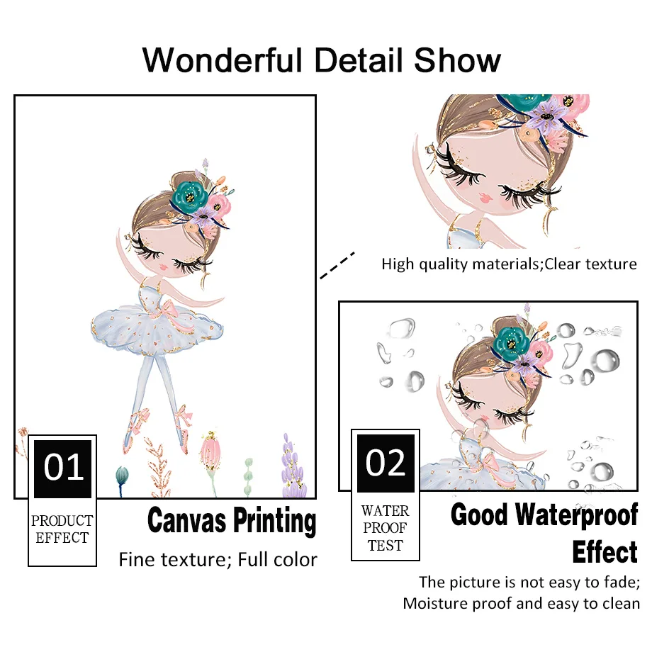 Cute Shoes Ballet Girl Unicorn Swan Nursery Nordic Posters And Prints Wall Art Canvas Painting Wall Pictures Kids Room Decor