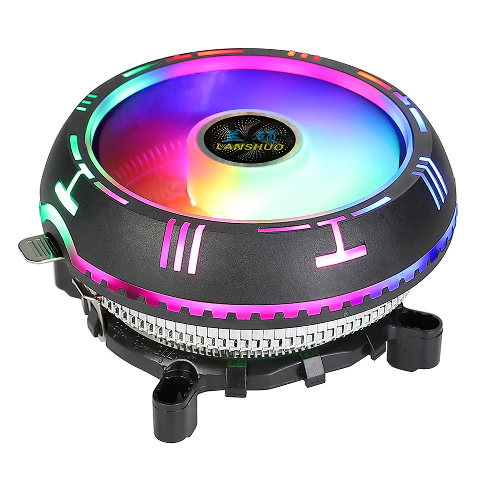 LANSHUO Радужный низкопрофильный RGB ЦПУ воздушный кулер с 90 мм бесшумным