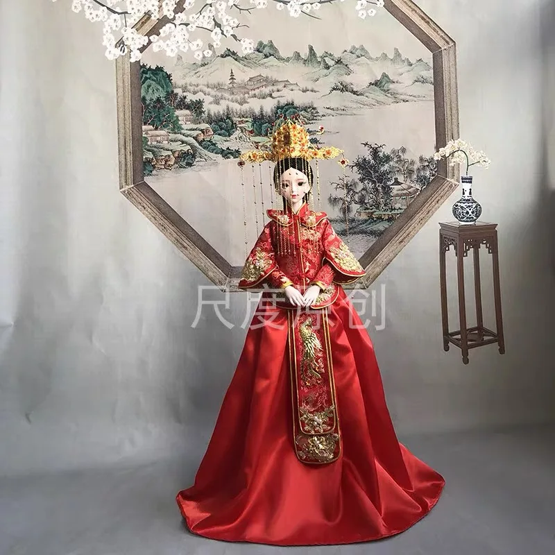60CM Handmade Dolls Chinese Traditional Wedding Red Dress Makeup Long Wig Fashion Outfits Crown DIY 1/3 BJD Real Doll for Girls
60CM Handmade Dolls Chinese Traditional Wedding Red Dress Makeup Long Wig Fashion Outfits Crown DIY 1/3 BJD Real Doll for Girls