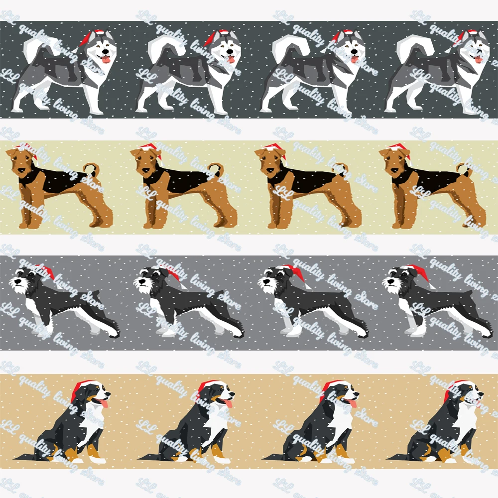 WL Christmas Dog Print Grosgrain Ribbon Handmade Suitable for Hair Bow Wedding Party Decoration Gift Packaging Animal Collar
WL Christmas Dog Print Grosgrain Ribbon Handmade Suitable for Hair Bow Wedding Party Decoration Gift Packaging Animal Collar