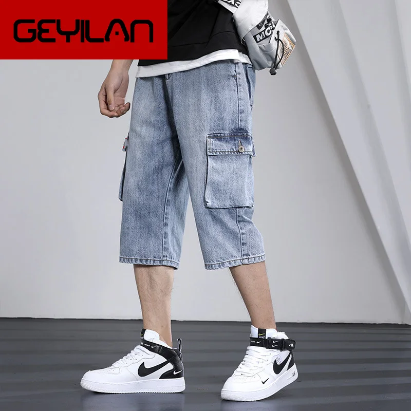 Cycling jeans 2019 New Men's Modis Denim Shorts Men's Light 7-point Shorts Loose Multi-pocket Straight Shorts Size S-3XL 4XL
Cycling jeans 2019 New Men's Modis Denim Shorts Men's Light 7-point Shorts Loose Multi-pocket Straight Shorts Size S-3XL 4XL